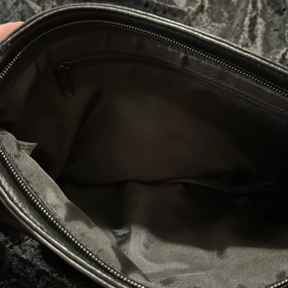 Black Ruched Faux Leather Wristlet Clutch Purse | Soft Slouchy Evening Bag